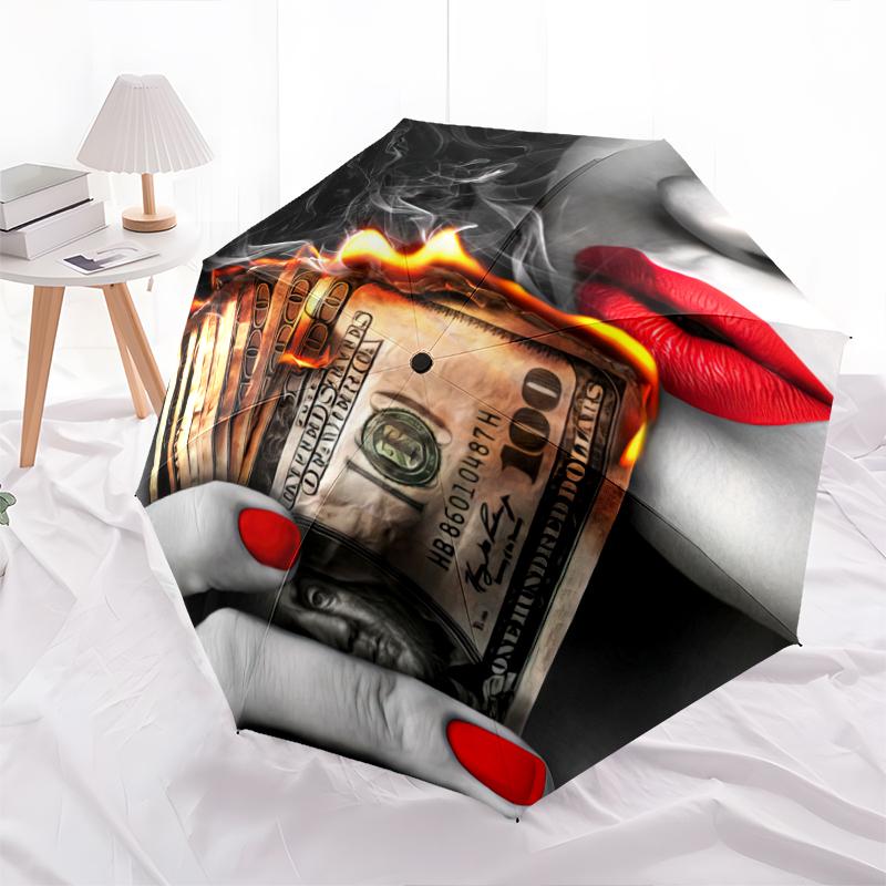 1PC lip theme Umbrella Portable Folding Umbrella Iron Frame Hole Bone Structure Outdoor Home Umbrella A22