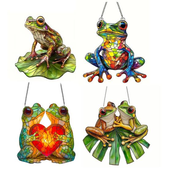 Frog Sun Catcher 2D Acrylic Frog Window Hanging Ornament Frog Wall Art