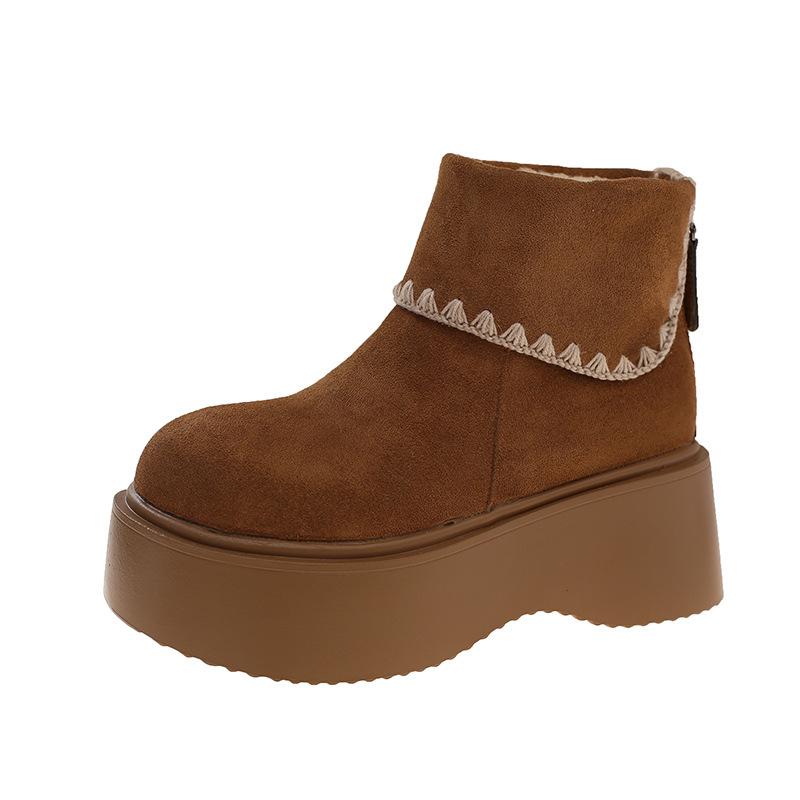 Ретро стиль короткие ботинки универсальные ботинки женские осень и зима новые маленькая подошва-маффин увеличивающие рост ботинки Мартин женские