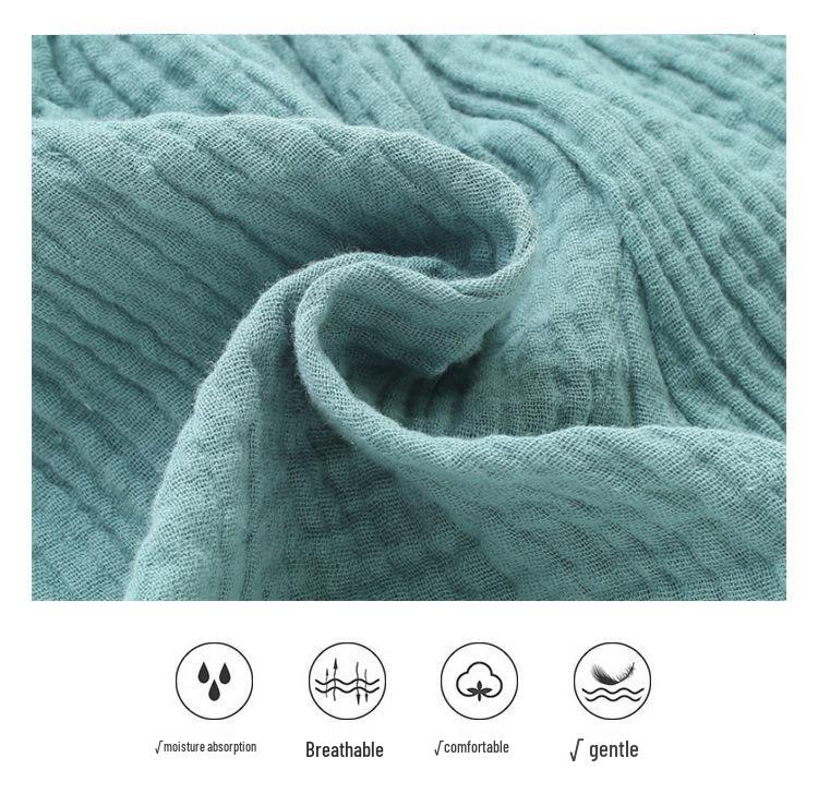 Детский летний комплект шорты и топ из хлопка и льна - Детская двухслойная марля, Свободный костюм-двойка в китайском стиле