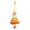 Knitted Christmas Tree Ornament Multi-Layered Mini Crochet Christmas Tree Hanging Decoration with Bell And Star Top Colorful Small Xmas Tree