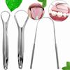 Tongue Scraper Cleaner for Adults Surgical Grade Professional Eliminate Bad Breath Stainless Steel Metal Tongue Brush Dental Kit