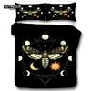 Gothic Skull Bedding Set Decorative Death Moth And Flowers Print Duvet Cover Personalized Skeleton Bones Butterfly Pillowcases
