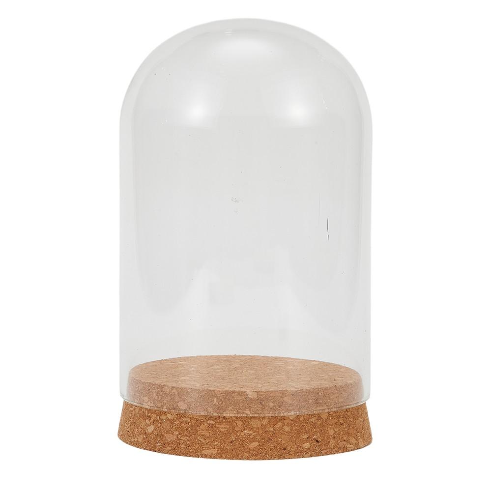 Glass Display Cloche Bell Jar Dome Flower Preservation Cover Wood Base DIY