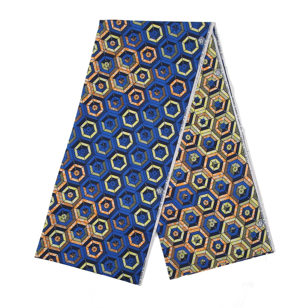 6 Yards African Polyester Wax Prints Fabric Various Colorful Patterns Geometric Pattern Polyester Farbic for DIY Dresses