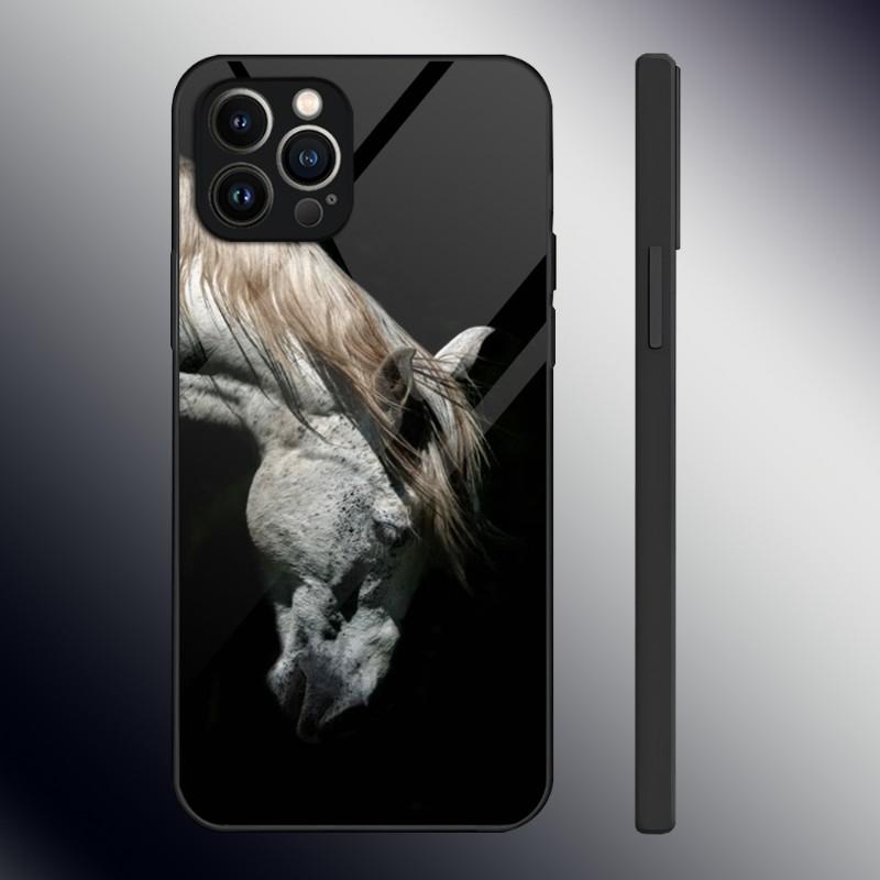 Доминирующий Крутой Конь Чехол для Телефона Закаленное Стекло Для IPhone 13 12 11 14 Pro Max Mini X XR XS 8 7 6s Plus SE 2020 Обложка