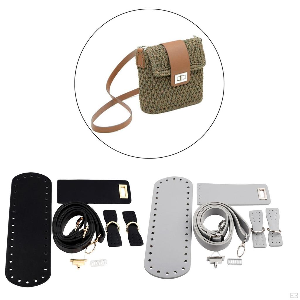 Дно сумки для вязания крючком Регулируемый плечевой ремень из тканой искусственной кожи Набор «сделай сам»