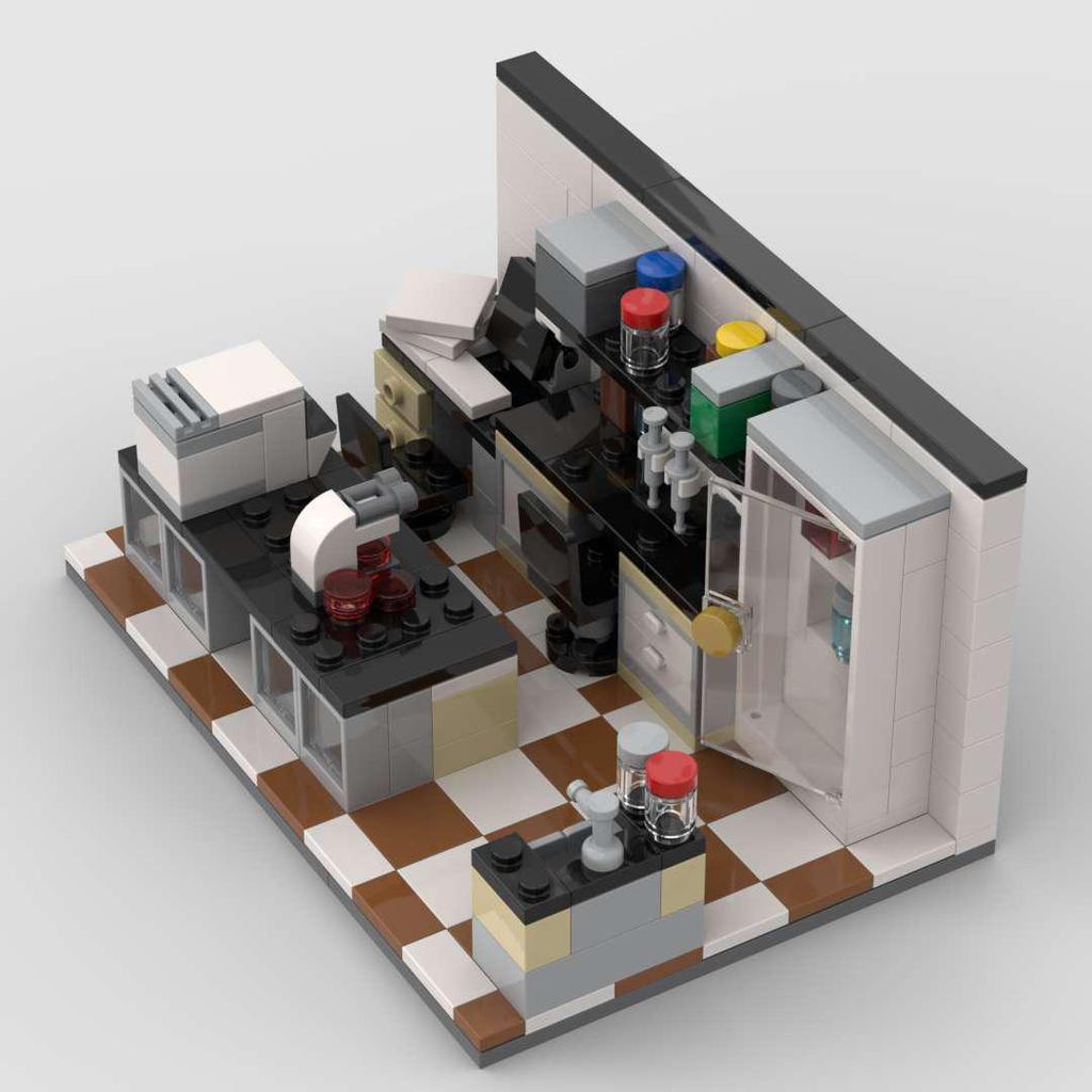 MOC Мини Строительные Блоки Игрушечная Фигурка для Декора Дома - DIY Модель Городской Сцены Лаборатории Подарок