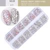 Nail Art Jewelry Set, High Silver Flat Bottom Diamond Ab Water Diamond Shiny Diamond Strip Box 1440 Pcs