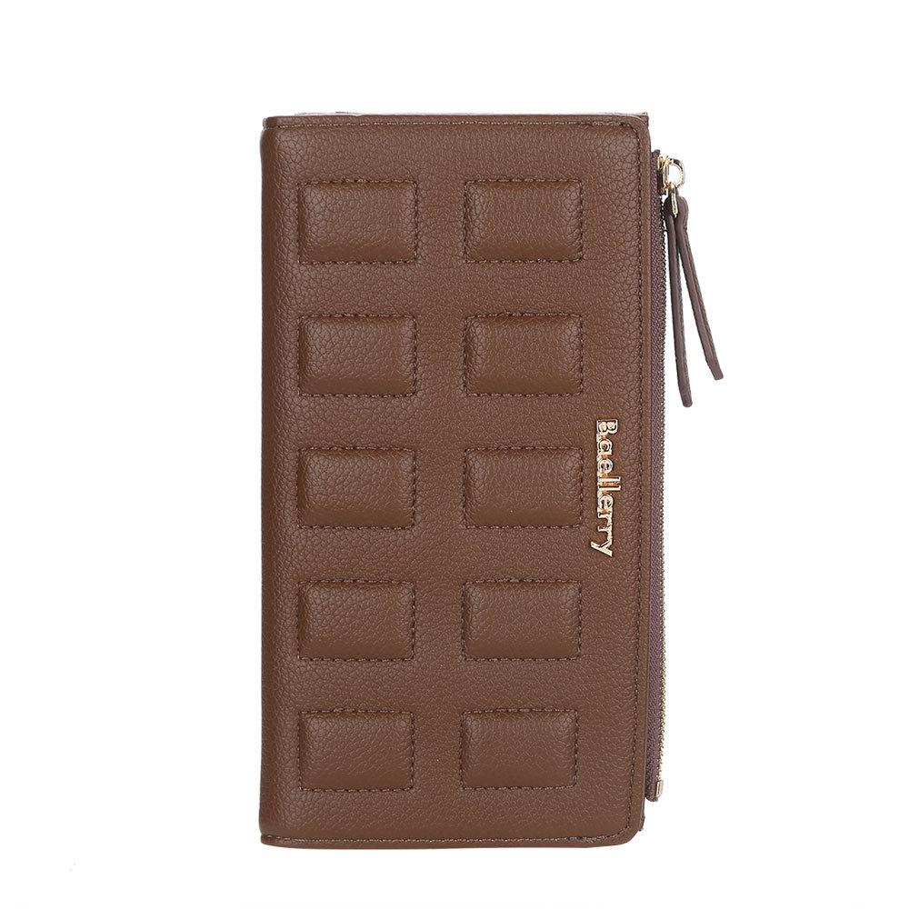 Baellerry Women's Long Purse Zipper Wallet Multi-functional Cell Phone Bag Korean Style Coin Purse PU Leather Clutch Bag Fashion Billfold