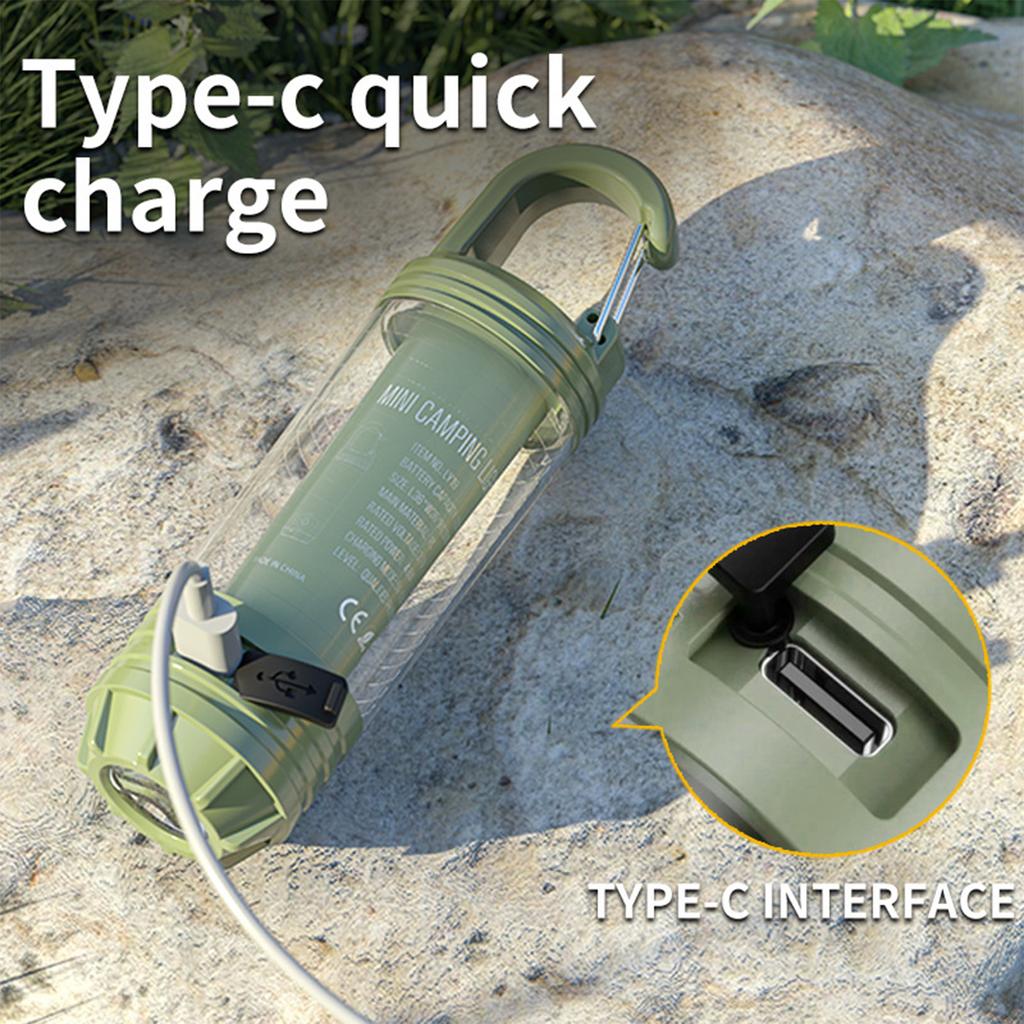 Outdoor camping light multi-light source portable keychain hook mini flashlight atmosphere camping light