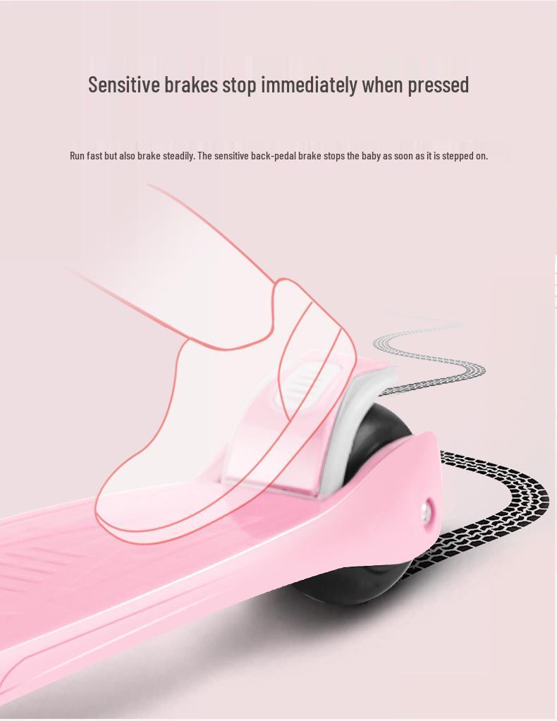 Three-in-One Foldable Children's Scooter with Flashing Pedal