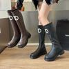 2025 Autumn and Winter New Platform Boots Women's British Style High Boots Slim Knight Boots Versatile Women's Boots