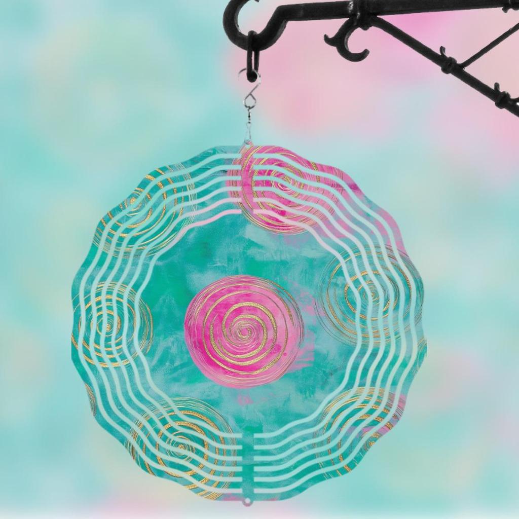 Элегантный подвесной колокольчик с вращающимся на 360 градусов крючком, 25 см, яркий абстрактный металлический уличный декор для балкона, газона, сада, идеальный подарок для всех сезонов