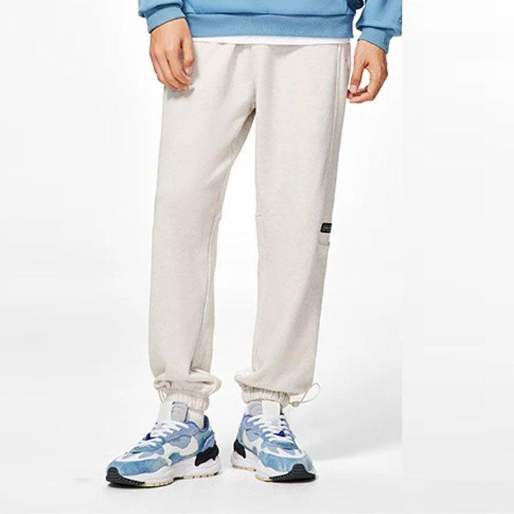 Мужские вязаные спортивные штаны Li Ning, меланжево-серые, AKLS643-1