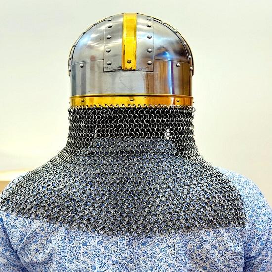 Кольчужный шлем викинга средневековый рыцарь латунная носовая кольчуга кованая вручную броня лучший подарок