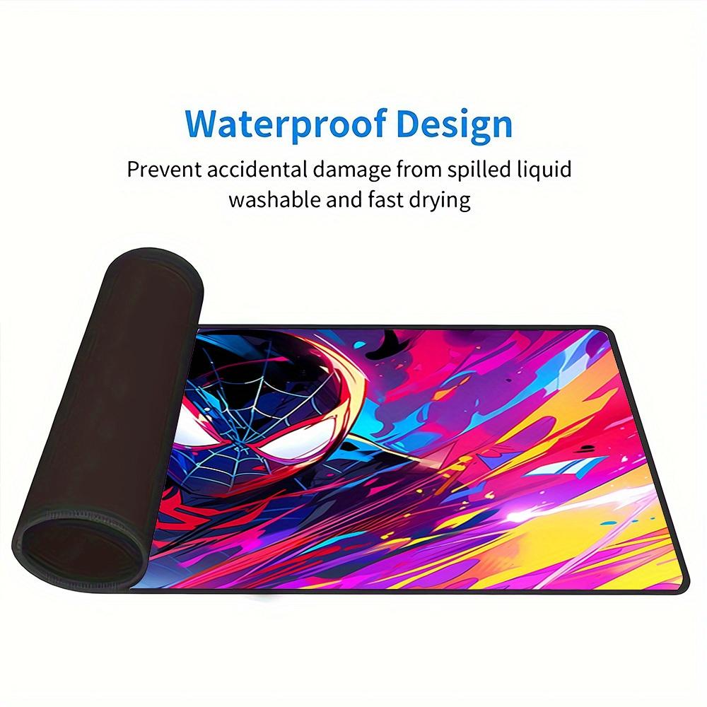 Large Multi-Size Non-Slip Rubber Base Spiderman, hero, colorful oil painting Mouse Pad, Stitched Edges Keyboard Desk Mat for School, Office,