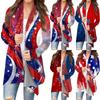 Women's Independence Day Print Long Sleeve Front Cardigan Printed Top Lightweight Jacket