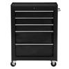 5-Drawer Tool Chest, Lockable Steel Tool Storage Cabinet with Wheels and Handle Tool Box for Garage, Workshop, Black