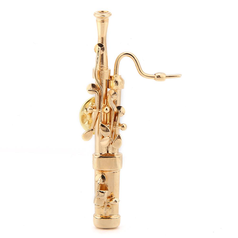 Gold Plating Copper Bassoon Musical Instrument Bassoon Brooch Pin with Gift Box
