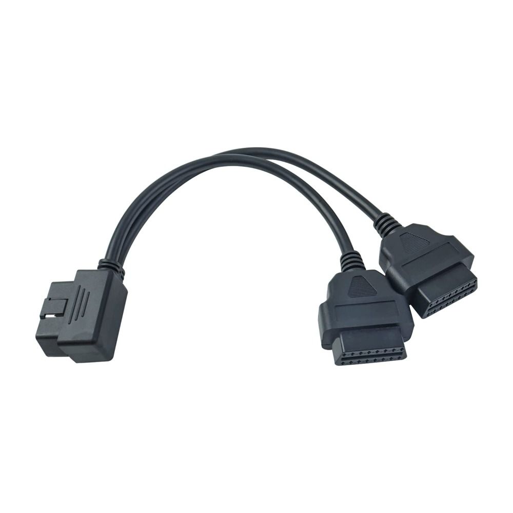 1 Male To 2 Female OBD2 Splitter 30 cm/ 12 in Length Right Angle Splitter For Most Vehicle