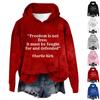 Women's Hooded Long Sleeve Printed Flannel Top Hooded Sweatshirt