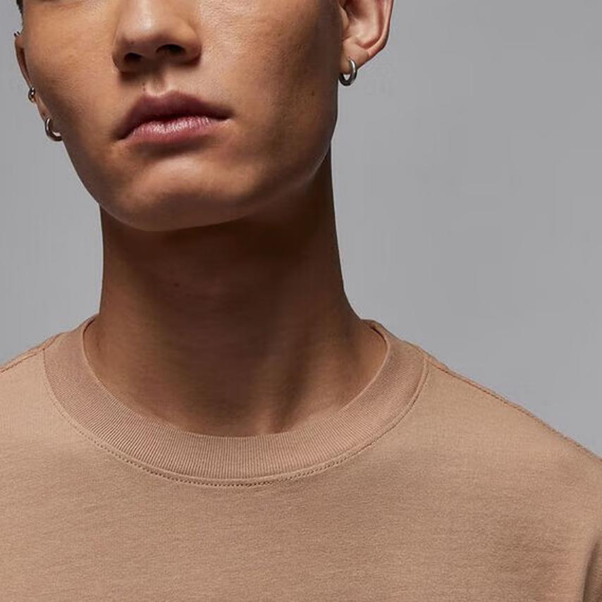 Jordan Dongdan 85 Удобный пуловер с круглым вырезом, футболка с коротким рукавом, быстросохнущая, мужские топы, коричневый HV1257200