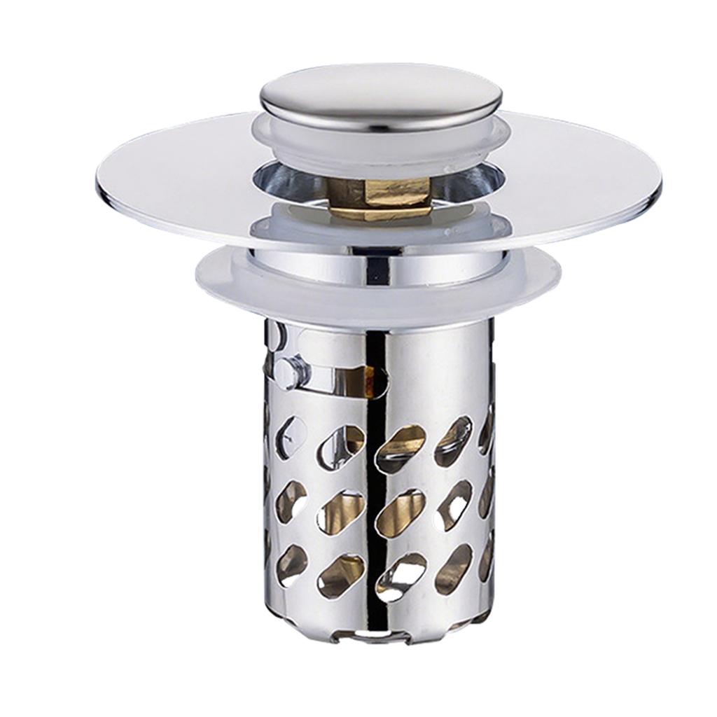 Upgraded 4-in-1 Bathroom Sink Strainer, Universal Up Sink Stopper With 2-Layer Detachable Hair Catcher Filter Basket, Fit 1.1-2.36 US Basin, Anti-Cl