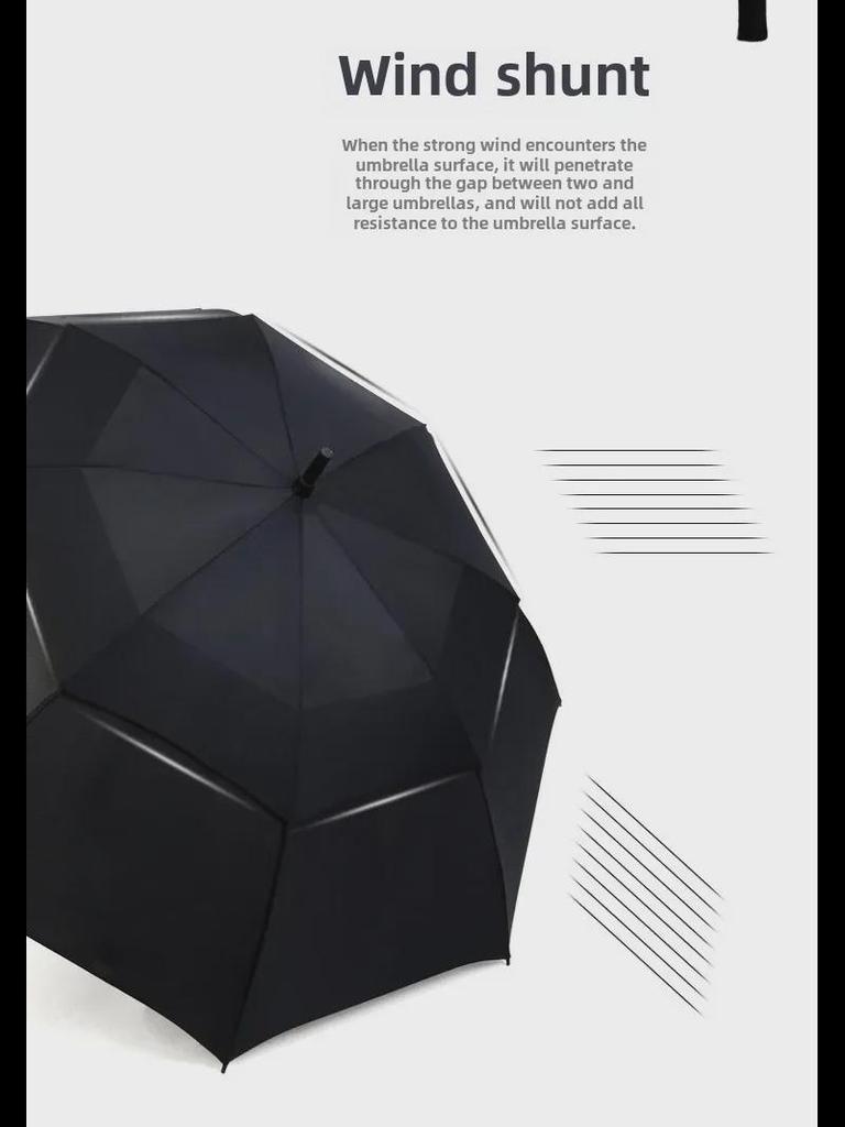 511 Двойной зонт от солнца с длинной ручкой и логотипом - Защита от ультрафиолета