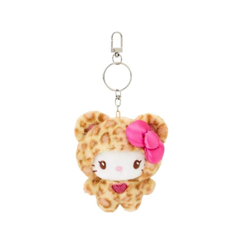 Плюшевая брелок-кукла Sanrio Hello Kitty с леопардовым принтом
