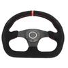 Рулевое колесо D-образной формы 12,8 дюйма из замши, гоночное рулевое колесо с красной строчкой и кнопкой клаксона