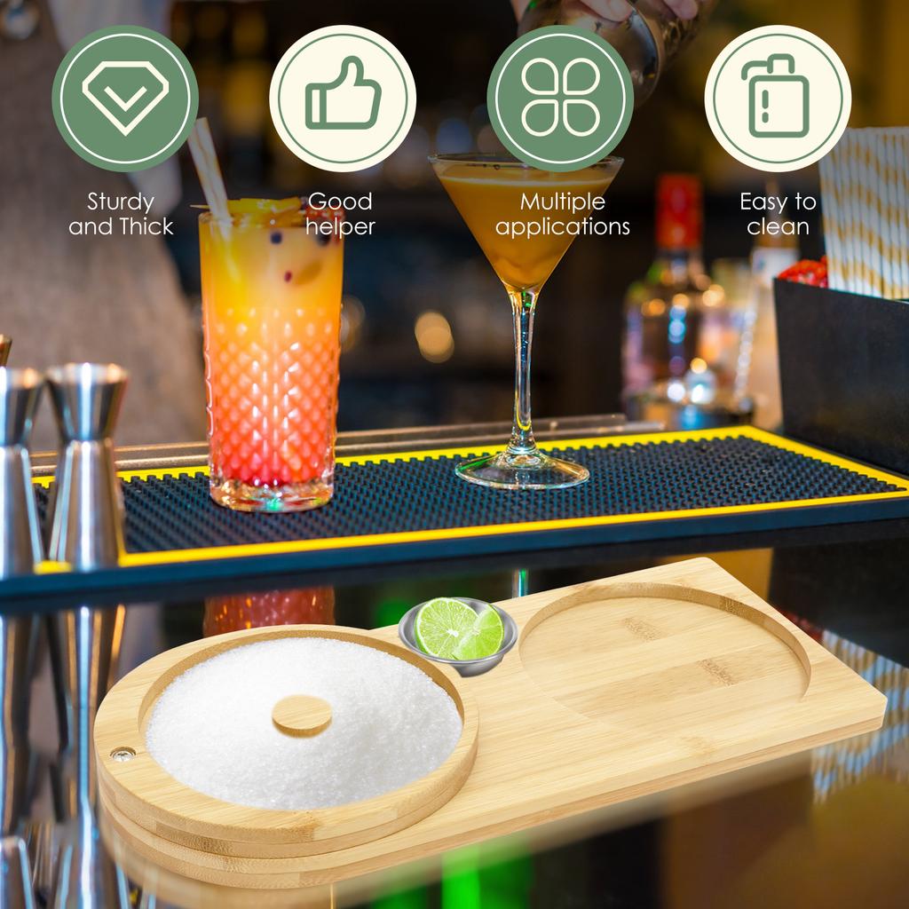 Вращающийся поднос для приправ для коктейлей Барный винный аксессуар Маргарита Соль Риммер Деревянный контейнер для сахарной кромки для коктейлей Инструмент бармена