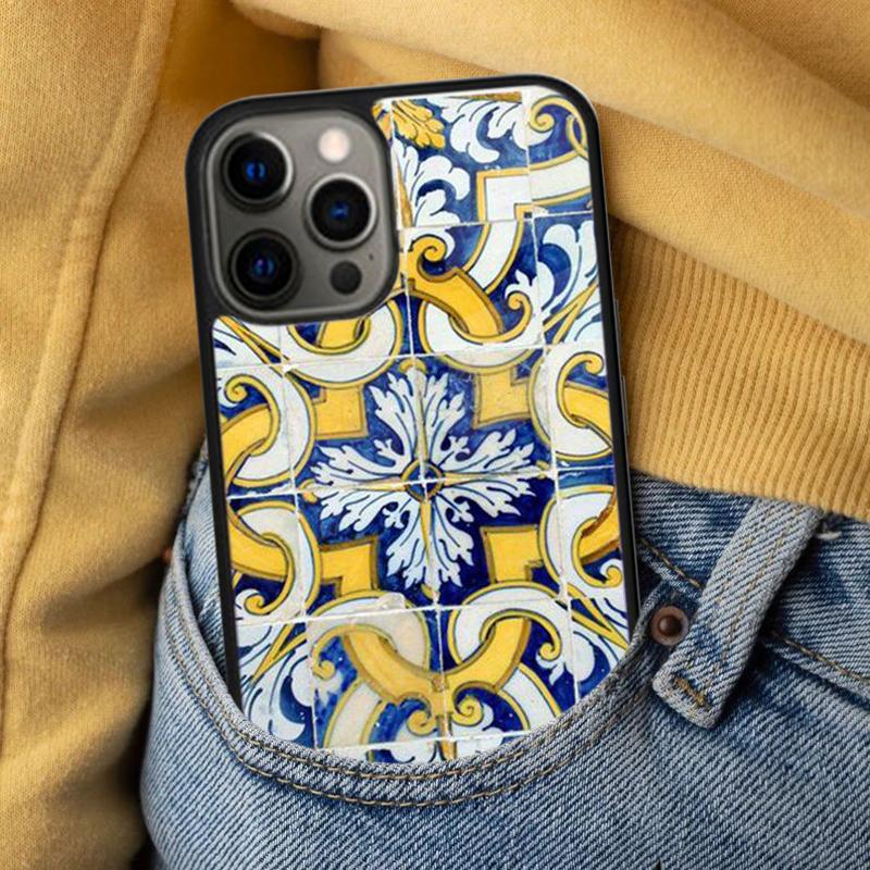 Portuguese Tiles Soft Phone Case for iPhone 17 Air 16e Pro max 15 Pro 13 14 Plus 11 12 MagSafe Magnetic Coque