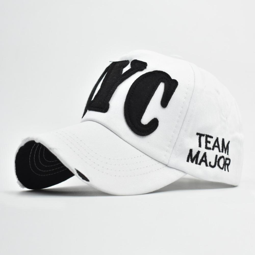 Вышивка Broken Hole NYC Бейсболка Регулируемая Хлопок Стирка Snapback Бейсболка Хип-хоп Потертая Выцветшая Кепка