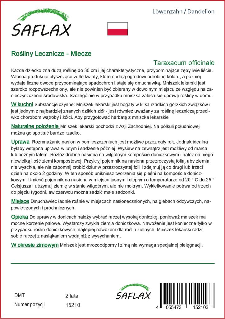 SAFLAX Garden in the Bag - Одуванчик - 200 семян - С субстратом в подходящем пакете - Taraxacum officinale