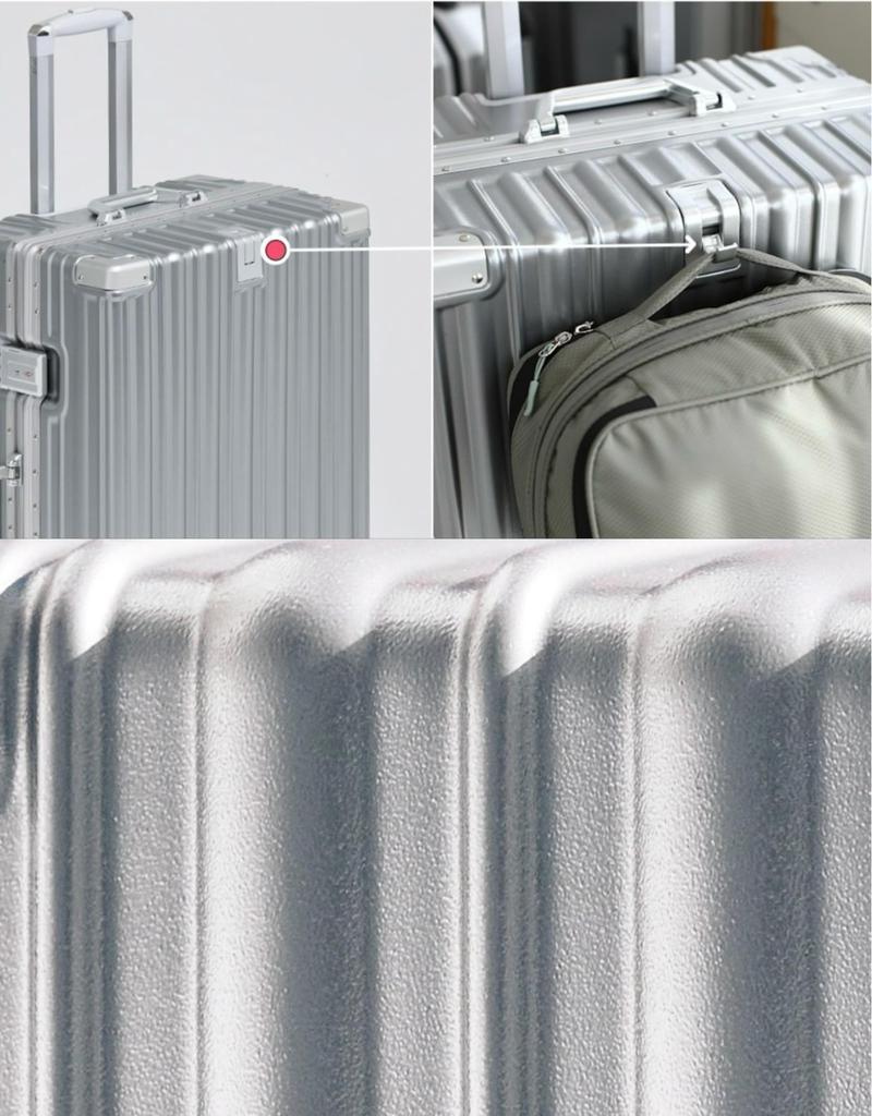 Lightweight Aluminum Frame Carry XL 7 Nights or Large Hidden Hook Silent Double Hidden Hook Comes with Cup TSA Business 90L [Spyplan] Suitcase, Type,
