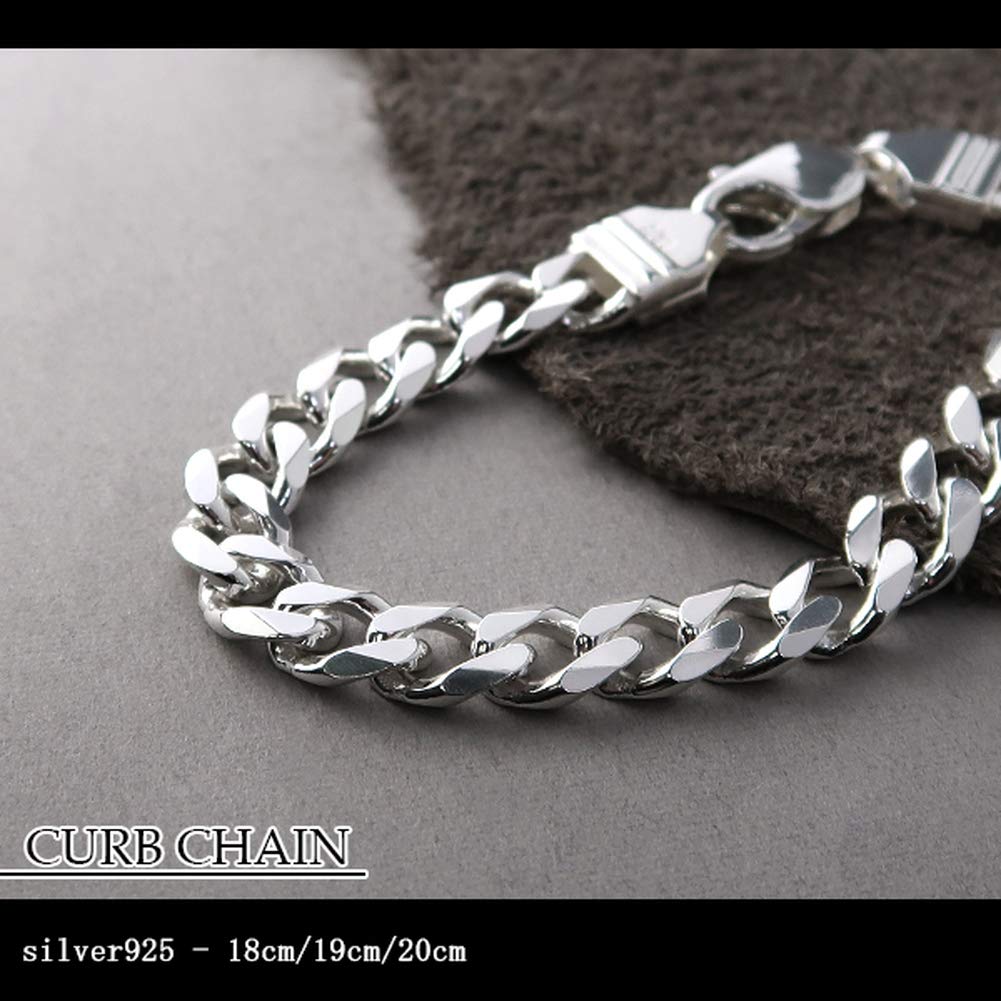 Shinjuku Ginnokura Kihei Цепочка Длина Ширина Серебряный Браслет 925 Простой Стильный SV925 Толщина 18 см-20 см (18см) 8.2мм Мужской