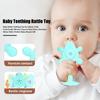 Baby Rattle Teething Toy Infants Food-Grade Silicone Rattle Easy-to-Grip Clean Develops Motor Skills Baby Sensory Development Toy