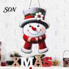 Farmhouse Style Festive Signs Wooden Christmas Hanging Pendant, Snowman/Santa Claus/Gnome Ornament with Indoor Outdoor Xmas Decor Hemp Rope