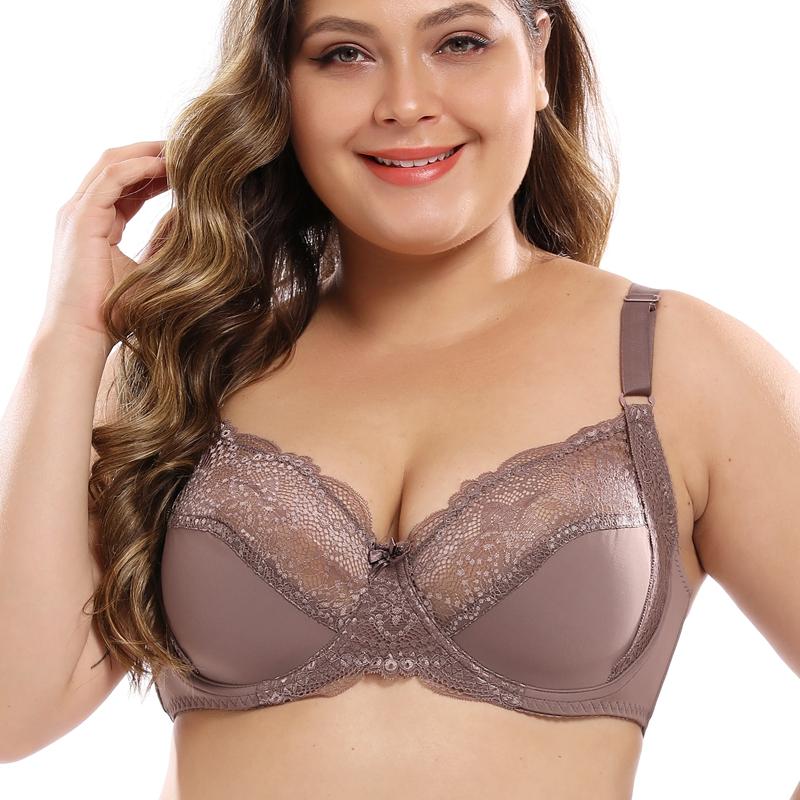 Thin Cup Bras for Women With Wired Sexy Lace Lingerie Plus Size Underwear 38D-48 D Cup