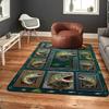 Fish Frame Collage Pattern Rug Floor Mat for Living Room or Bedroom Soft and Comfortable Carpet a Gift for Birthday and Holiday.