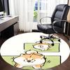 1PC Puppy Playful Office Round Area Rug,  Mat Suitable ForOffice, Under Office Chairs Bedroom Living Room Home Decor, Room Deco