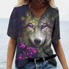 Летняя женская футболка Animal Wolf Clothing 3D Printed T Shirt