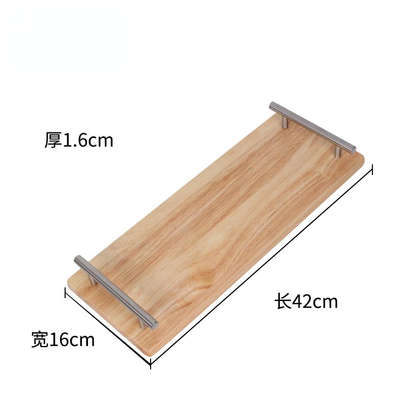 Прямоугольный деревянный поднос с металлической ручкой, поднос для хранения, сервировочная тарелка, подносы для чая, форма для торта, десертная тарелка, тарелки для суши, органайзер для тарелок