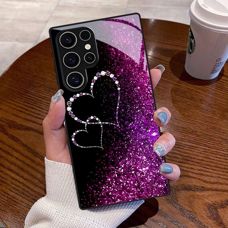 The Purple Heart-Shaped Phone Case Is Suitable for Samsung Series Phones Such as S26 S25 S24 S23 S22 S21 S20