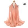New Plain Women Hijab Wrap Lady Scarf Bubble Chiffon 1PC Popular Headband Muslim Bubble Wrap Shawls Hijab