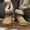 Сноубутсы на толстой подошве одинаковы для мужчин и женщин. Модные универсальные бархатные теплые 2025 осень и зима новые хлопковые туфли и полусапожки