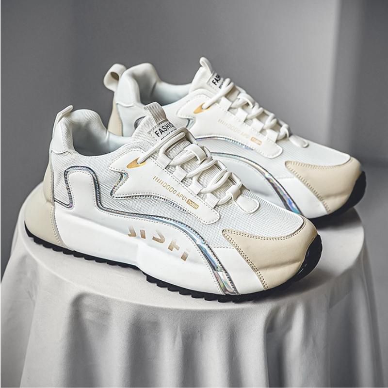 Дизайнерские мужские кроссовки, кожаные водонепроницаемые повседневные спортивные туфли, мужские легкие дышащие нескользящие туфли на платформе