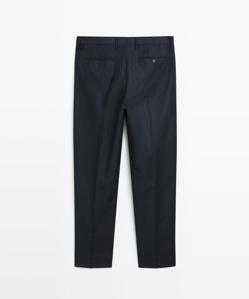 Брюки костюмные Masimodutti из холодной шерсти с микротекстурой
