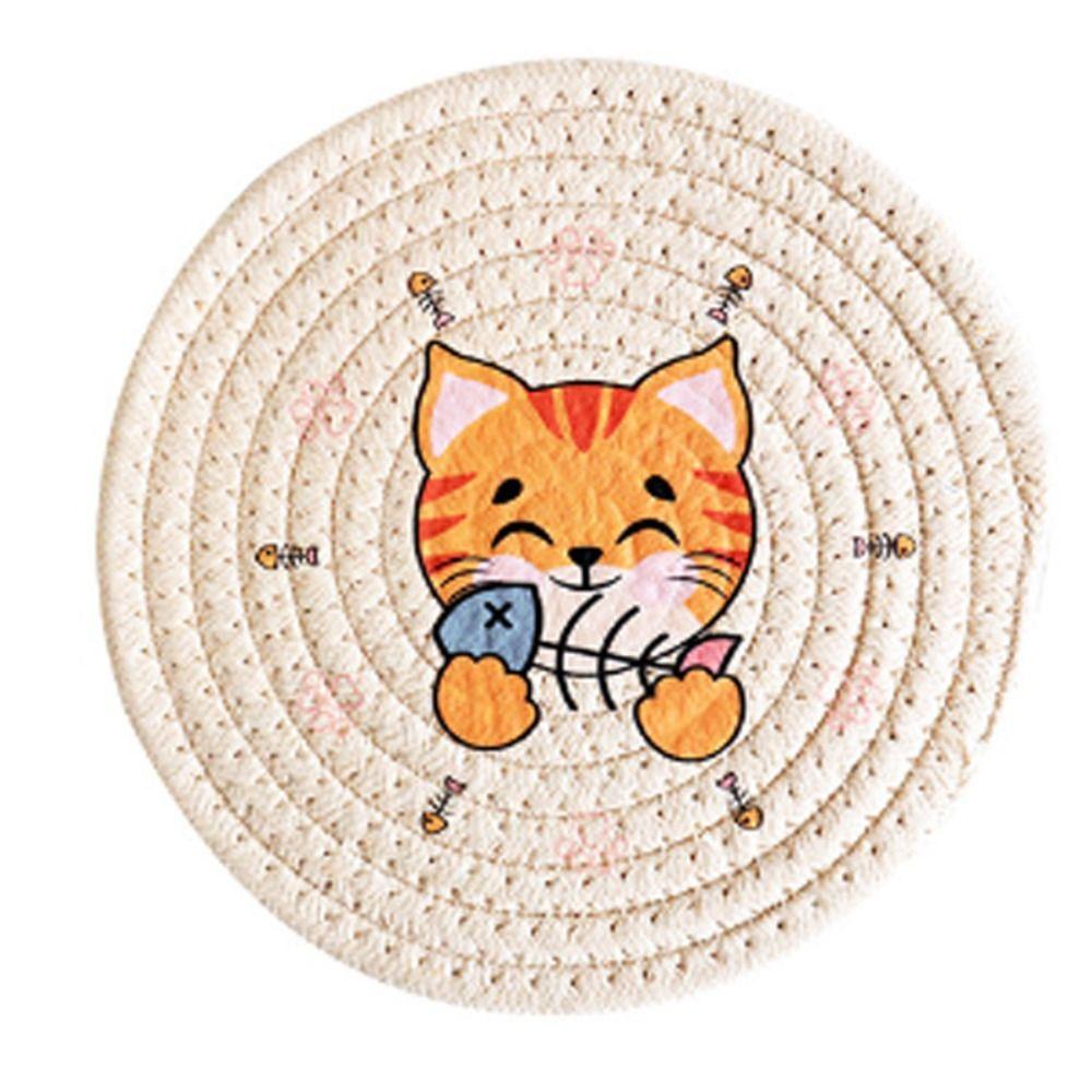 Heat Insulation Coaster Non-Slip Pot Pad Table Mats Woven Cotton Placemat  Table Decoration